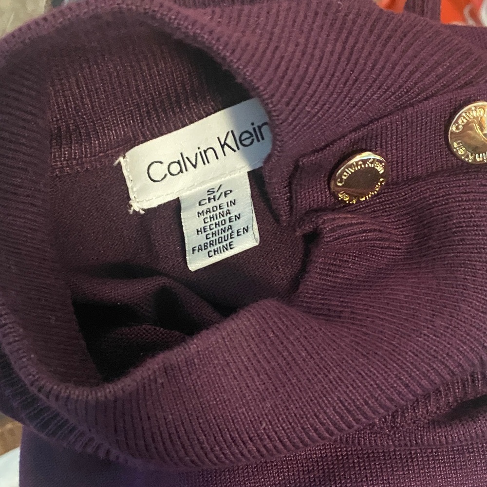 Calvin Klein Deep Purple Knit with Gold Accents